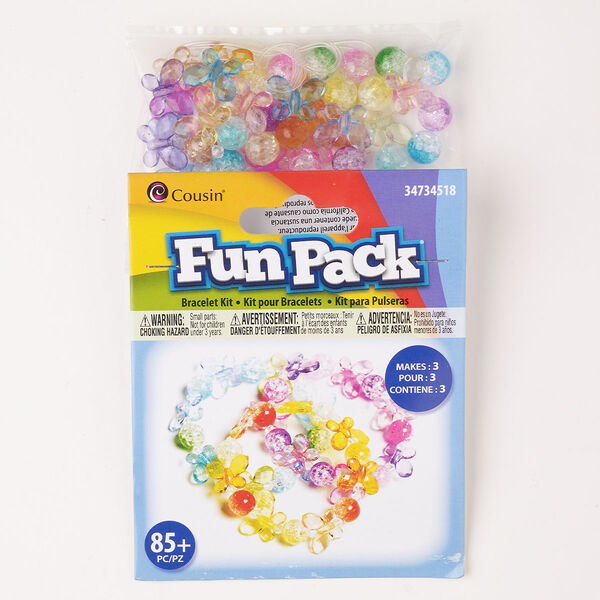 Bracelet kit mix, acrylic, pkg/1, yellow / blue / purple, 4mm-16x13mm mixed shapes. image number 0