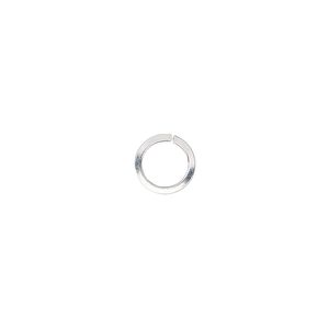 Jump ring, silver-plated brass, 8mm round square wire, 6mm inside diameter, 18 gauge. Sold per pkg of 50.