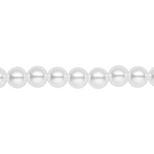 Pearl 2pk white, Celestial Crystal® 6mm round 15.5-16 inch
