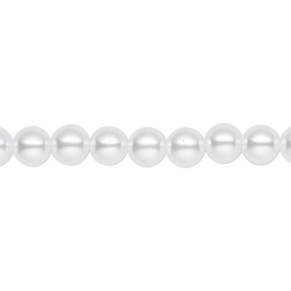 Pearl 2pk white, Celestial Crystal® 6mm round 15.5-16 inch image number 0