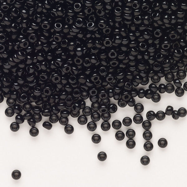 Seed bead, Preciosa Ornela, Czech glass, pkg/500g, opaque black, #10 rocaille. image number 0