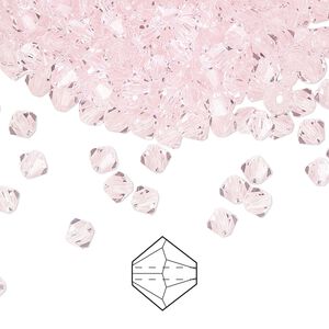 Bead 720pk pink sapphire, Preciosa Czech crystal 4mm bicone