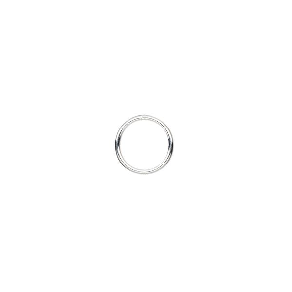 Jump ring, sterling silver, 9mm soldered round, 7.5mm inside diameter, 20 gauge. Sold per pkg of 20. image number 0