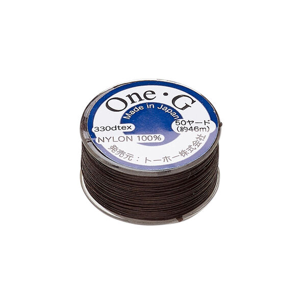Thread, TOHO BEADS&reg;, One-G&trade;, nylon, brown, size 0. Sold per 50-yard spool. image number 0