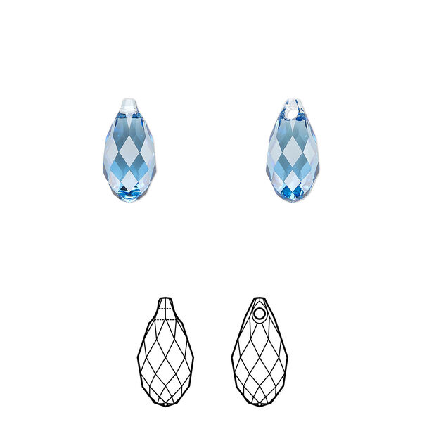 Briolette 144pk ice blue, Swarovski® ReCreated™ 11x5.5mm pendant drop 6010 image number 0