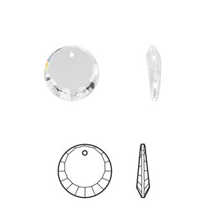 Drop 144pk crystal, Swarovski® 12mm pendant disc 6210