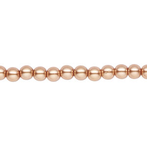 Pearl 2pk bright gold, Celestial Crystal® 4mm round 15.5-16 inch