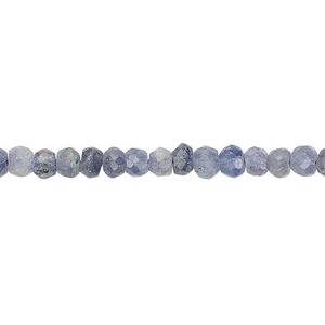 Iolite 1pkg1, hand-cut faceted rondelle bead natural 13 inch 4x3mm-5x4mm