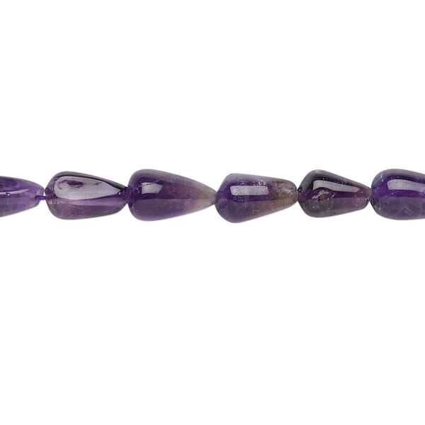 Amethyst 1pkg1, hand-cut teardrop bead C+ grade, 13 inch 8x4mm-12x6mm image number 0