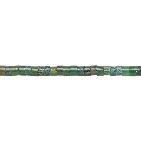 Bead, African "jade" (quartz), (natural), 3x1.5mm-3x2.5mm heishi, C grade, Mohs hardness 7. Sold per 16-inch strand. image number 0