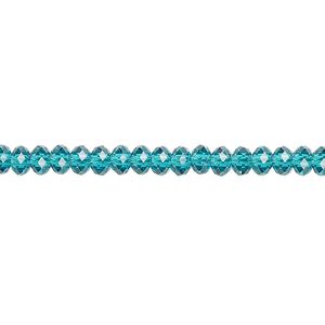 Bead 12pk blue zircon, Crystal Passions® 4x3mm rondelle 5040