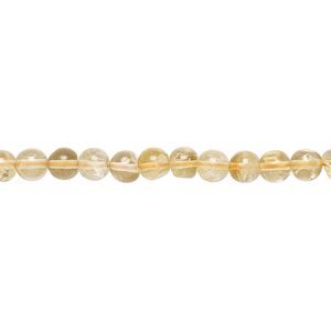 Citrine 1pkg1, hand-cut round bead 15.5-16 inch 5mm