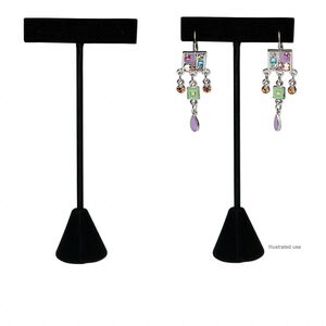 Display, earring, velvet, black, 4-1/2 x 2-1/2 x 1 inches. Sold individually.