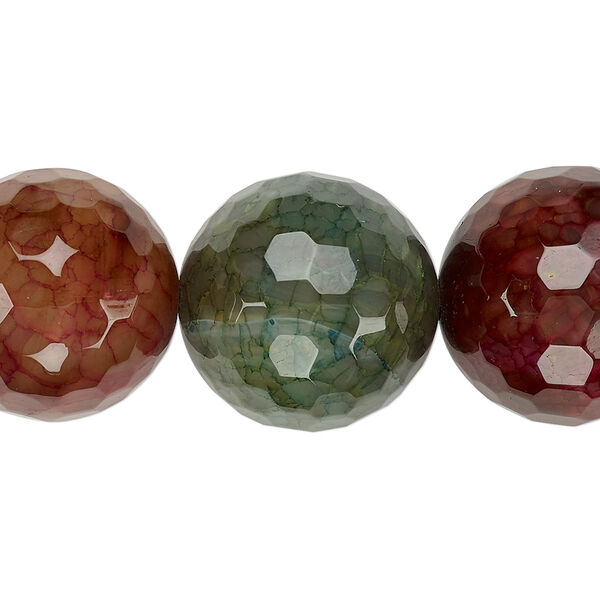 Crackle agate 1pkg1, faceted round bead B grade, 15 inch 20-21mm image number 0