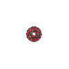 Bead, Egyptian glass rhinestone / epoxy / resin, red and dark green, 10mm round with pav&eacute; striped design. Sold individually. image number 1