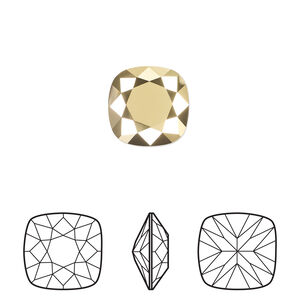 Fancy stone 1pkg1 crystal aurum foil back, Crystal Passions® 12mm cushion 4470