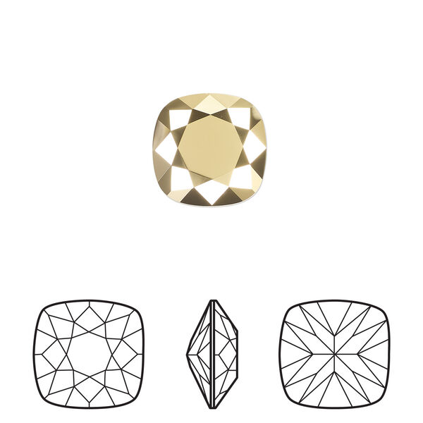 Fancy stone 1pkg1 crystal aurum foil back, Crystal Passions® 12mm cushion 4470 image number 0