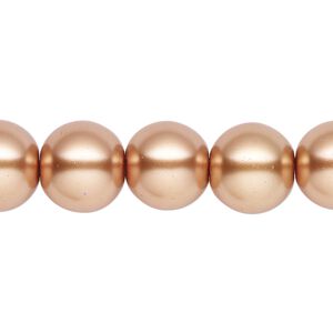 Pearl 1pk bright gold, Celestial Crystal® 12mm round 15.5-16 inch
