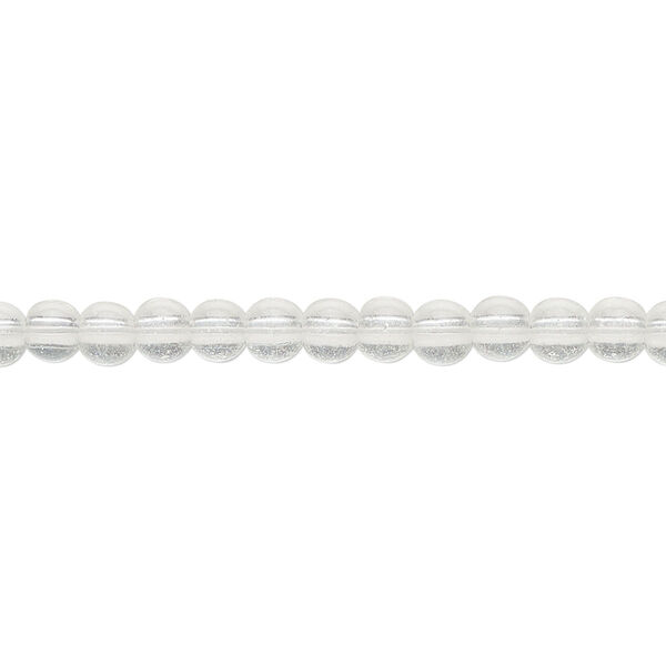 Bead, glass, clear, 3-4mm round. Sold per 16-inch strand. image number 0