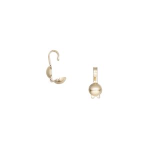 Bead tip, 14Kt gold-filled, 9x4.5mm bottom clamp-on with open loop. Sold per pkg of 2.