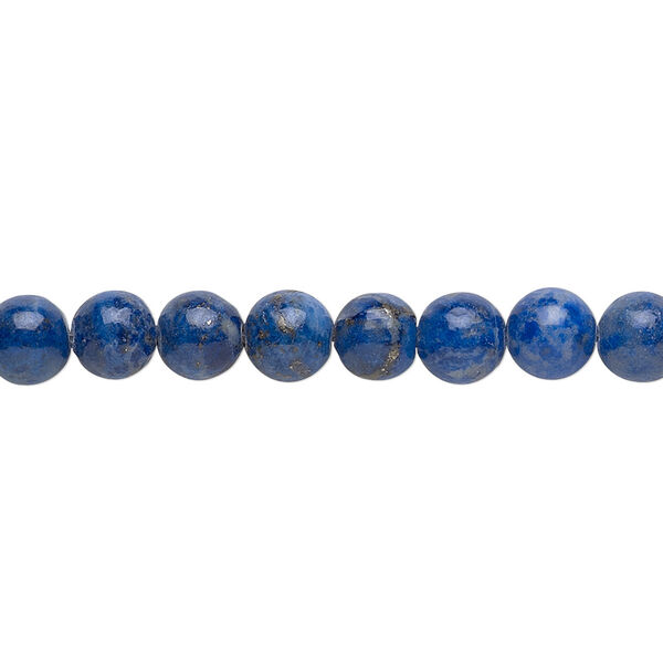 Bead, denim lapis (natural), 6mm round, C grade, Mohs hardness 5 to 6. Sold per 15-1/2" to 16" strand. image number 0