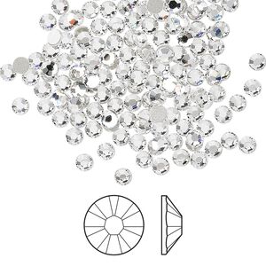 Flat back 1440pk crystal clear foil back, Swarovski® 2.5-2.7mm rose round SS9 2058