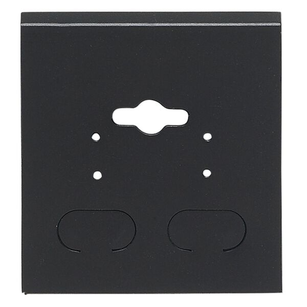 Earring card, PVC plastic, opaque black, 2x2 inch square, fits 2 pairs. Sold per pkg of 100. image number 0