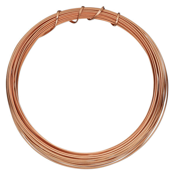 Wire, ParaWire™, copper, half-round, 18 gauge. Sold per 7-yard section. image number 0