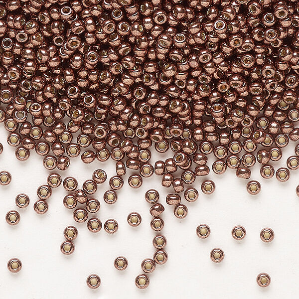 Seed bead, Miyuki, glass, pkg/250g, #11 rocaille, Duracoat® opaque galvanized dark mauve, (RR-4213). image number 0