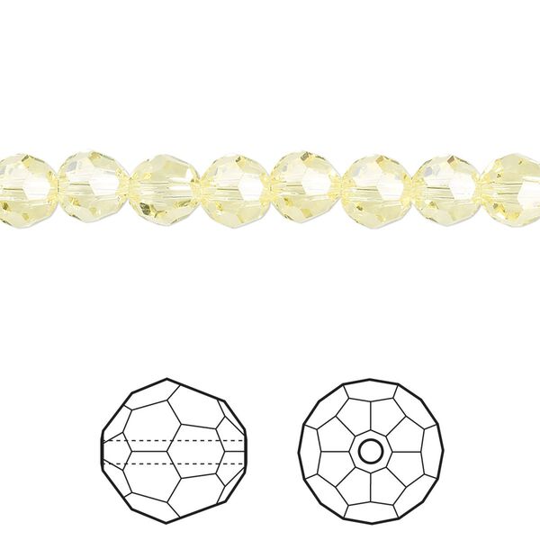 Bead 12pk jonquil, Crystal Passions® 6mm round 5000 image number 0