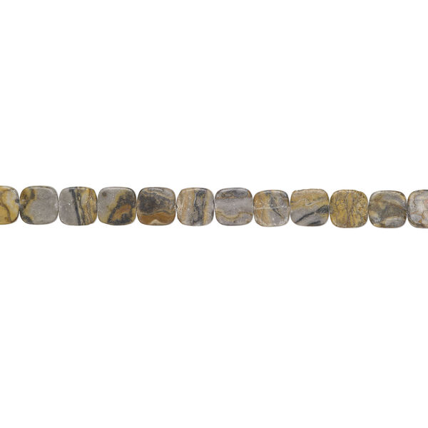 Brown-grey marble 1pkg1, rounded flat rectangle bead natural, 15 inch 20-21mm image number 1