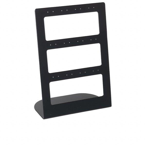 Display, earring, acrylic, opaque black, 8-1/4 x 6 x 3 inches. Sold per pkg of 2. image number 0