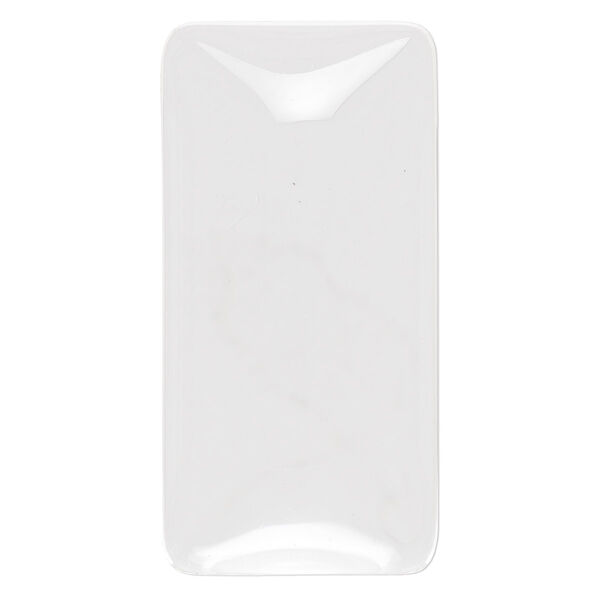 Cabochon, glass, transparent clear, 38x19mm non-calibrated rectangle. Sold per pkg of 4. image number 0