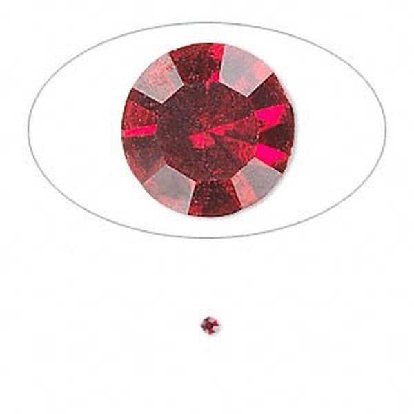 Chaton, glass rhinestone, Siam, foil back, 1.7-1.8mm faceted round, PP11. Sold per pkg of 72. image number 0