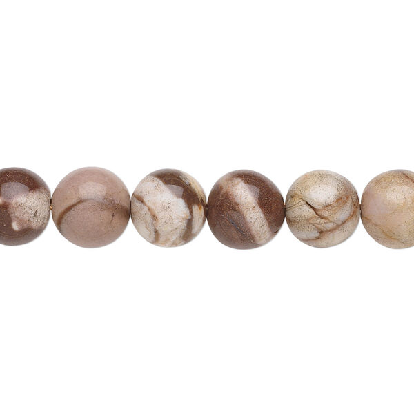 Bronze zebra jasper 1pkg1, round bead natural 15.5-16 inch 8mm image number 0