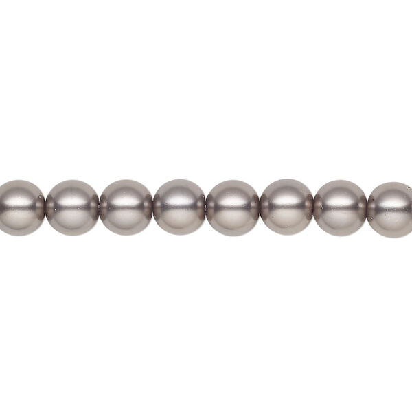 Pearl 200pk dark grey, Preciosa Czech crystal 6mm round image number 0