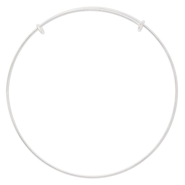 Bracelet, bangle, sterling silver, 1mm wide, adjustable from 8-10 inches. Sold individually. image number 0
