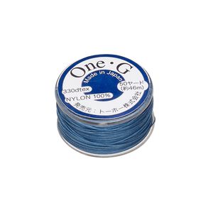 Thread, TOHO BEADS®, One-G™, nylon, blue, size 0. Sold per 50-yard spool.