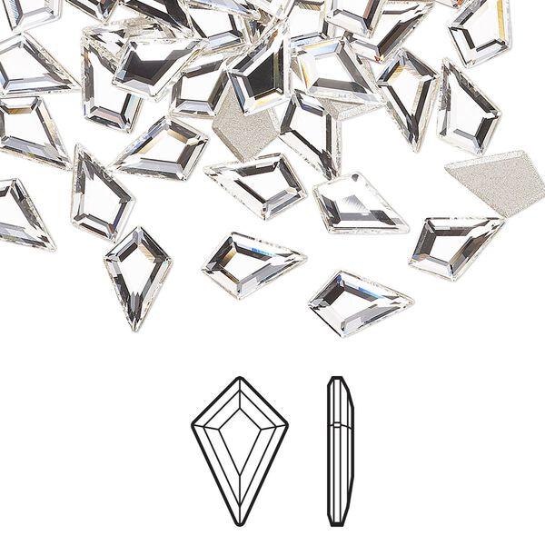 Flat back 216pk crystal foil back, Swarovski® 8.6x5.6mm kite 2771 image number 0