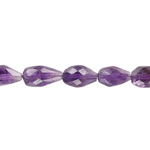 Amethyst 1pkg1, hand-cut faceted teardrop bead natural 15.5-16 inch 8x5mm-12x7mm