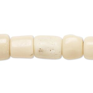 Bead, bamboo coral (natural), 10x8mm-13mm freeform rondelle, C- grade, Mohs hardness 3-1/2 to 4. Sold per 15-inch strand.