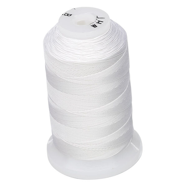 Thread, Purely Silk™, white, size B. Sold per 390-yard spool. image number 0