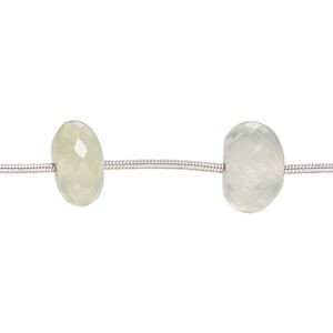 Prehnite 1pkg7, hand-cut top-drilled faceted rondelle bead natural 10x5mm-14x8mm