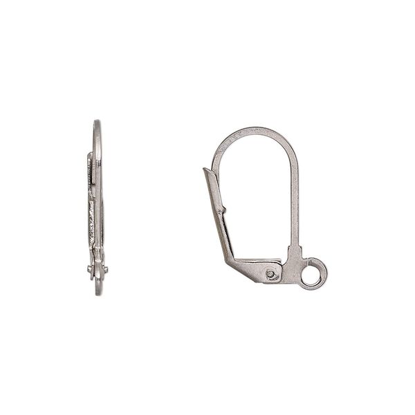 Ear wire leverback 1pkg20, 17mm / open loop, stainless steel 10 pair image number 0