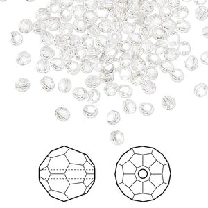 Bead 720pk crystal silver shade, Swarovski® 3mm round 5000