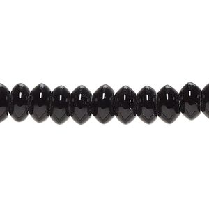 Black onyx 1pkg1, saucer bead 15 inch 8x4mm-9x5mm