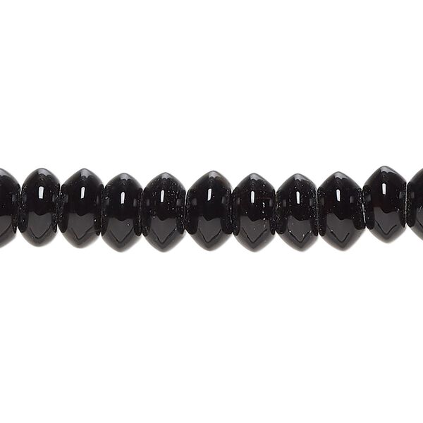 Black onyx 1pkg1, saucer bead 15 inch 8x4mm-9x5mm image number 0