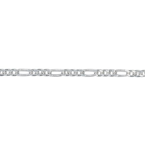 Chain, sterling silver, 2mm Figaro. Sold per pkg of 5 feet. image number 0