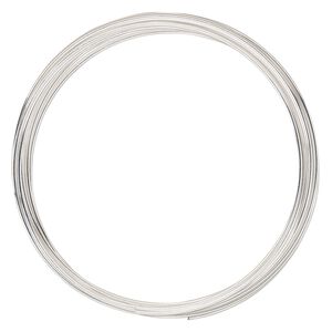 Memory wire, Beadalon®, silver-plated carbon steel, 2.25-2.63 inch round bracelet, 1mm thick extra heavy duty. Sold per 0.5-ounce pkg, approximately 9 loops.
