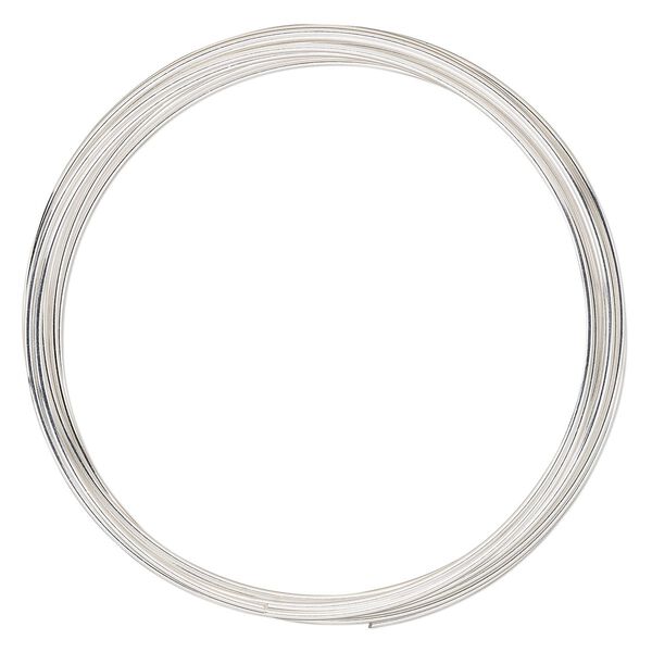 Memory wire, Beadalon®, silver-plated carbon steel, 2.25-2.63 inch round bracelet, 1mm thick extra heavy duty. Sold per 0.5-ounce pkg, approximately 9 loops. image number 0